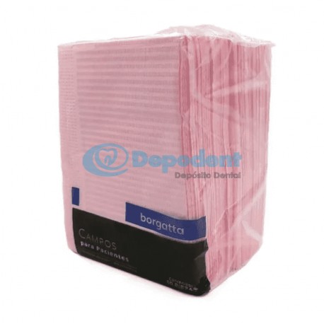 CAMPO OPERATORIO PAPEL PLASTICO ROSA PASTEL 48 X 32 CM 50 PZA BORGATTA