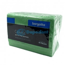 CAMPO OPERATORIO PAPEL PLASTICO VERDE BOSQUE 48 X 32 CM 50 PZA BORGATTA