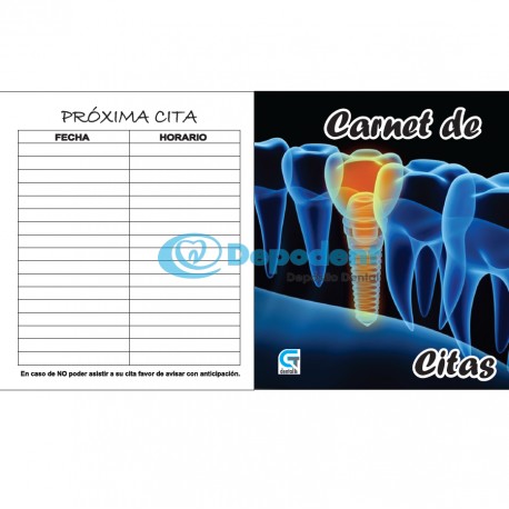 CARNET DE CITAS DISEÑO 3D 25 PZAS GT DENTAL