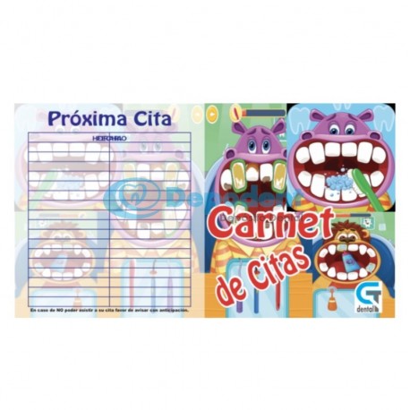 CARNET DE CITAS DISEÑO HIPOS 25 PZAS GT DENTAL