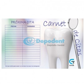 CARNET DE CITAS DISEÑO MUELA ESPEJO 25 PZAS GT DENTAL