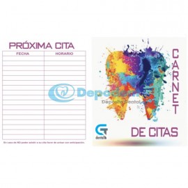 CARNET DE CITAS DISEÑO MUELA PINTURA 25 PZAS GT DENTAL