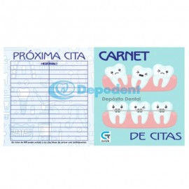 CARNET DE CITAS DISEÑO MUELITAS ORTO CON CARITA 25 PZAS GT DENTAL