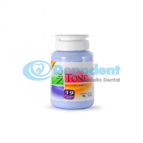 ACRILICO AUTOCURABLE ORTODONCIA C/ DIAMANTINA COLOR 19 90 GR NIC TONE