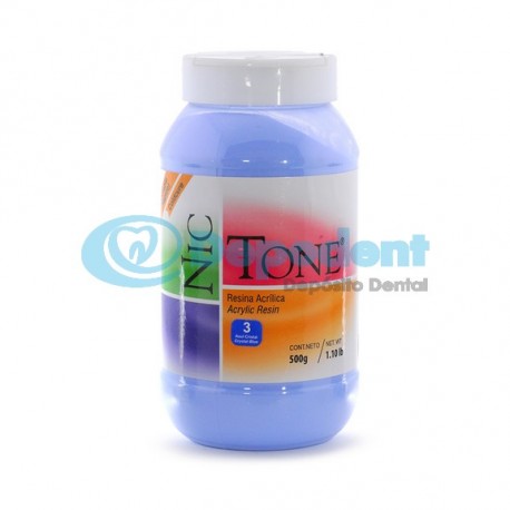 ACRILICO AUTOCURABLE ORTODONCIA COLOR 3 500 GR NIC TONE